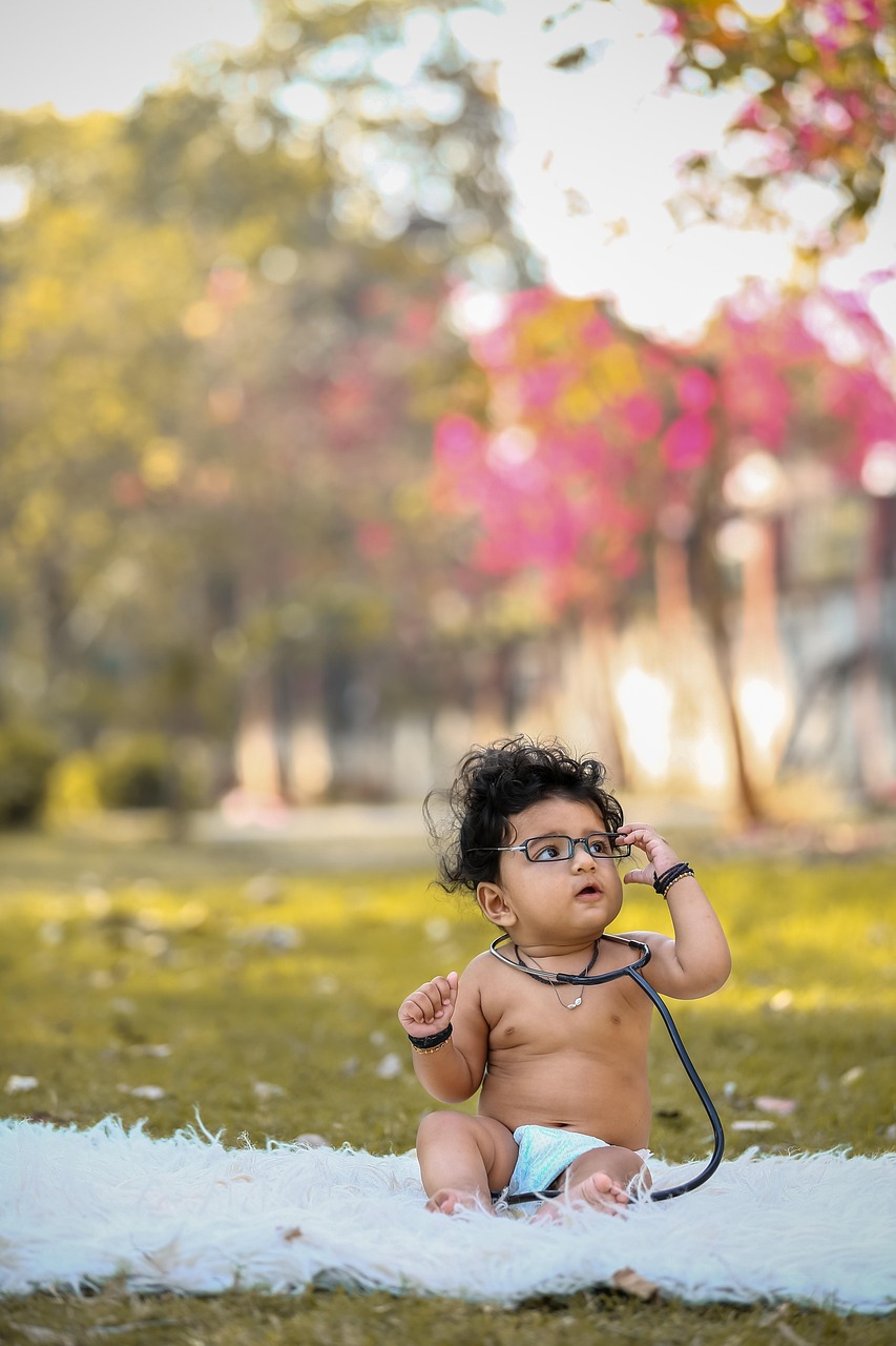 baby, boy, picnic, outdoors, doctor, child, kid, childhood, park, nature, portrait, health and wellness, kids play, doctors, hospital, pharmacy